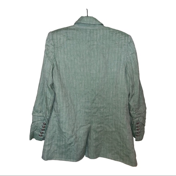 VERONICA BEARD Sage Green Beacon Herringbone Linen Dickey Blazer Size 8 - Picture 8 of 12